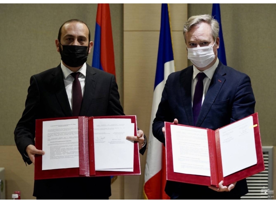 ՀՀ ԱԳ նախարարը և Ֆրանսիայի արտաքին գործերի պետքարտուղարը ստորագրել են «Հայ-ֆրանսիական տնտեսական համագործակցության 2021-2026թթ. ճանապարհային քարտեզը»